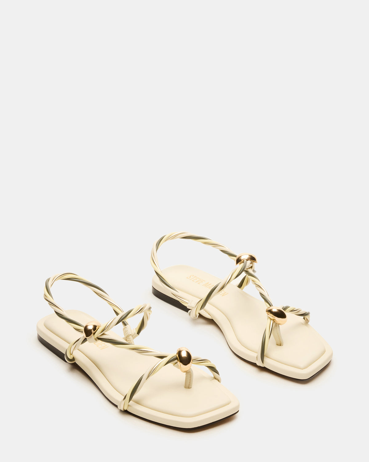 LOCO Bone Multi Women's Strappy Square Toe Sandal Steve Madden BONE MULTI
