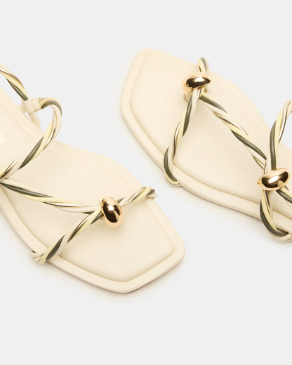 LOCO Bone Multi Women's Strappy Square Toe Sandal Steve Madden BONE MULTI