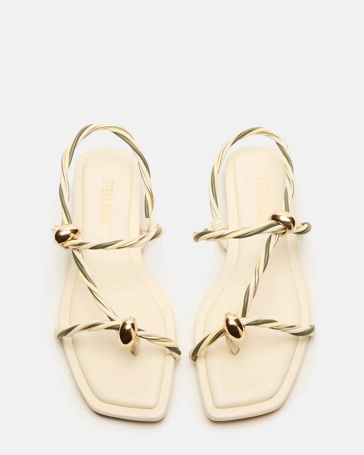 LOCO Bone Multi Women's Strappy Square Toe Sandal Steve Madden BONE MULTI