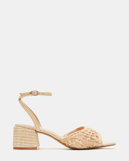 SOLEIL Raffia Square-Toe Woven Women's Sandal Steve Madden RAFFIA