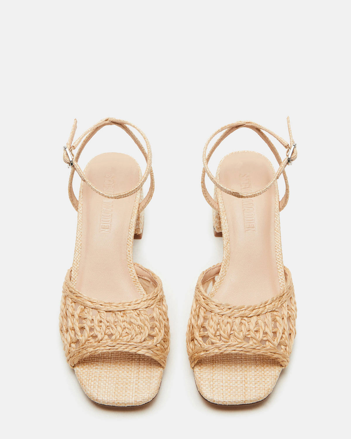 SOLEIL Raffia Square-Toe Woven Women's Sandal Steve Madden RAFFIA