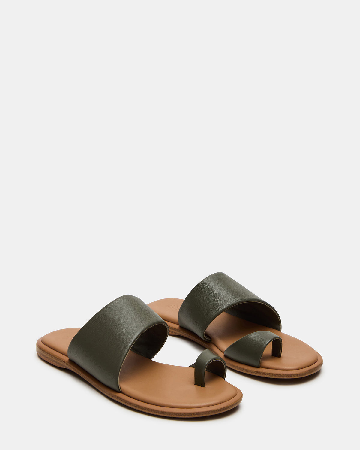 ZANI Olive Leather Women's Slide Sandal Steve Madden OLIVE LEATHER