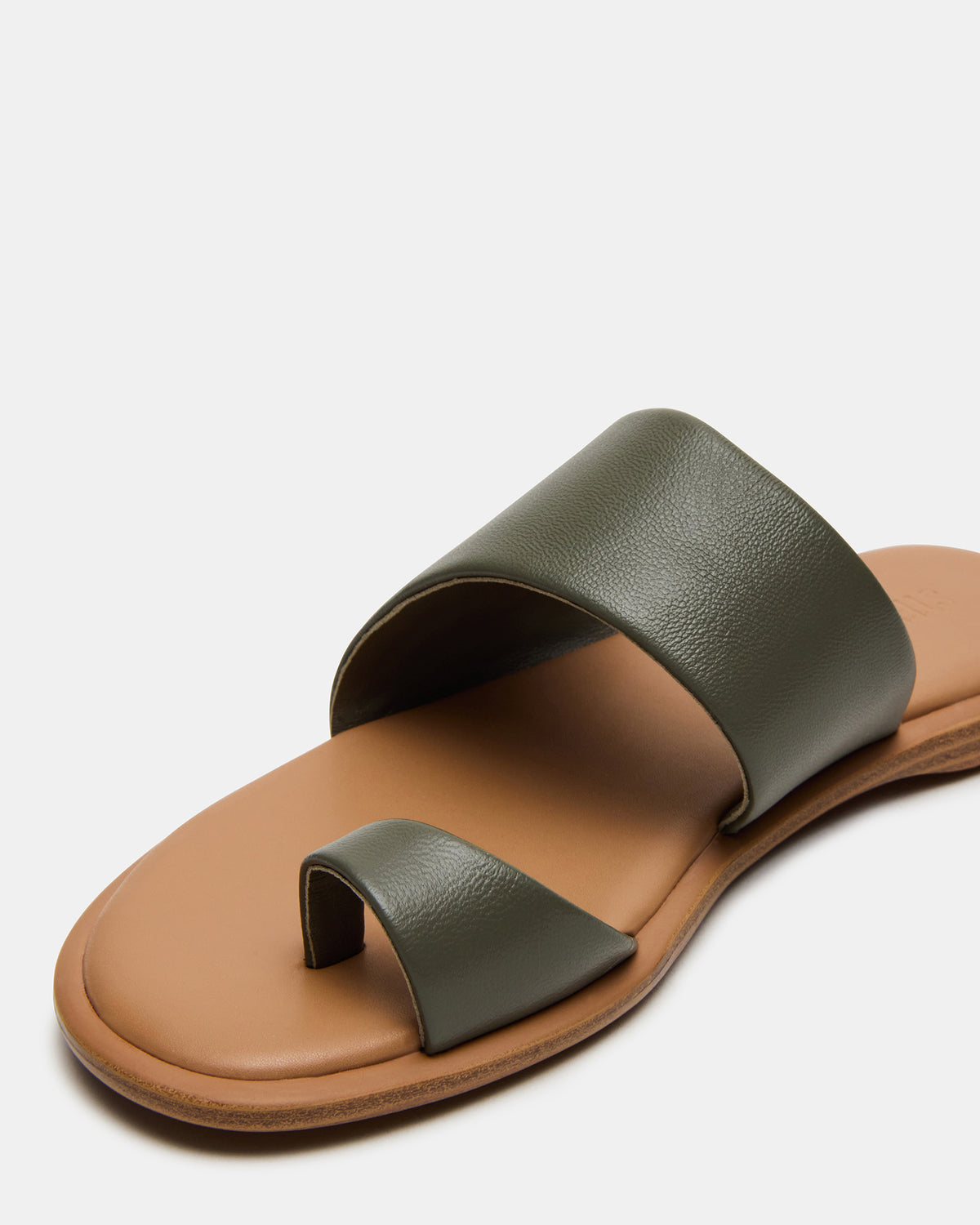 ZANI Olive Leather Women's Slide Sandal Steve Madden OLIVE LEATHER