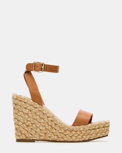 COSMO Tan Leather Rattia Women's Platform Wedge Steve Madden TAN LEATHER