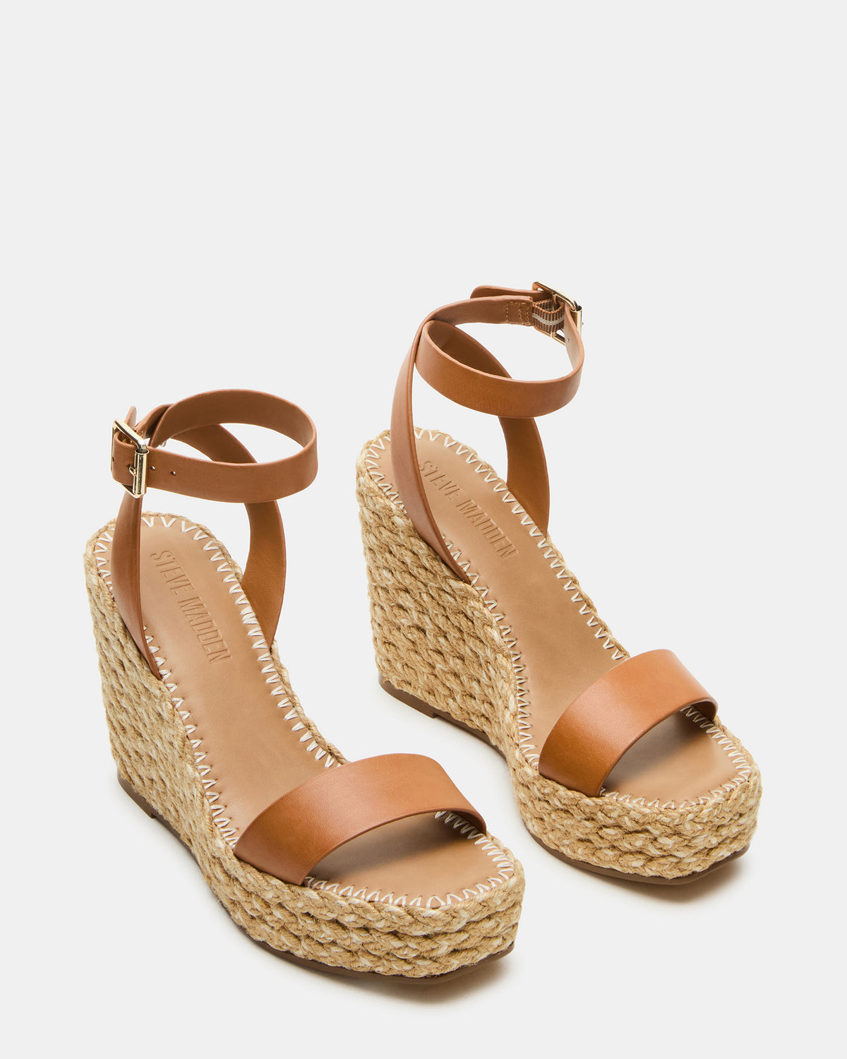 COSMO Tan Leather Rattia Women's Platform Wedge Steve Madden TAN LEATHER