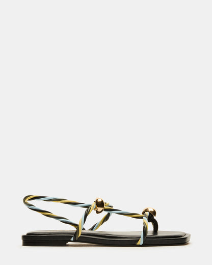LOCO Black Multi Women's Strappy Square Toe Sandal Steve Madden BLACK MULTI