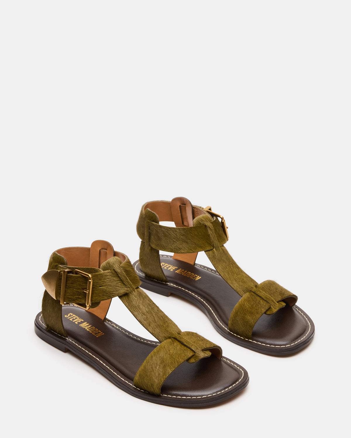 BRAZINN Olive Strappy Flat Sandal Women's Sandal Steve Madden OLIVE