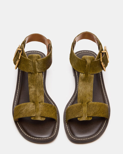 BRAZINN Olive Strappy Flat Sandal Women's Sandal Steve Madden OLIVE