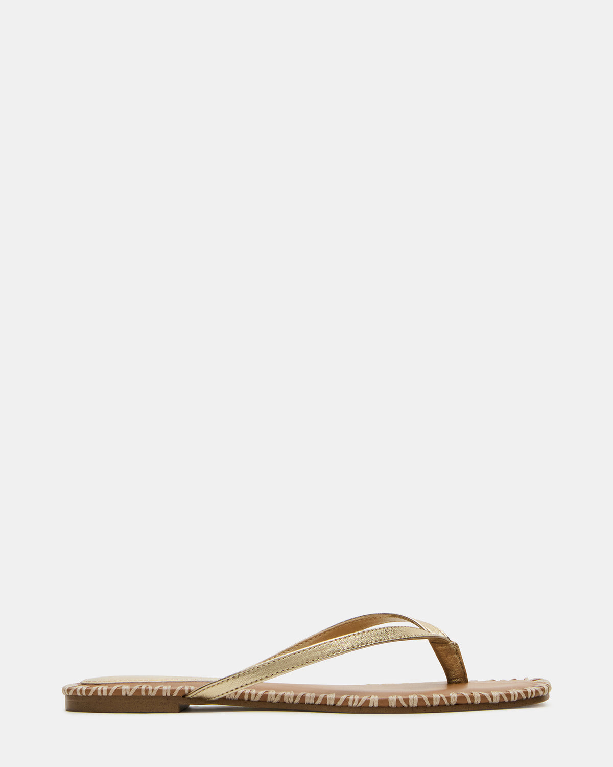 MARELLA Gold Leather Women's Thong Square-Toe Sandal Steve Madden GOLD LEATHER