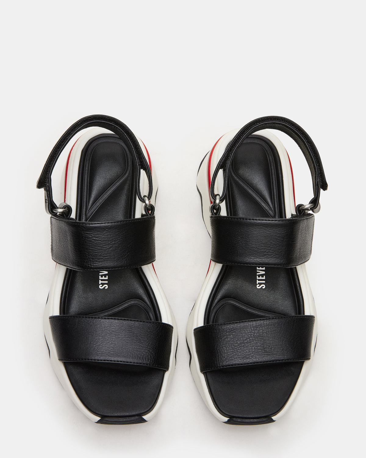 LOCHAN Black Platform Flatform Strappy Women's Sandal Steve Madden BLACK