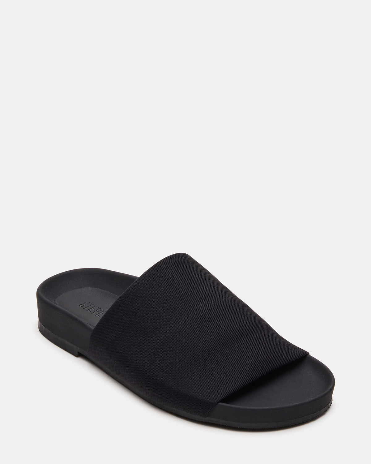 SANSA Black Flatform Footbed Slide Women's Sandal Steve Madden BLACK