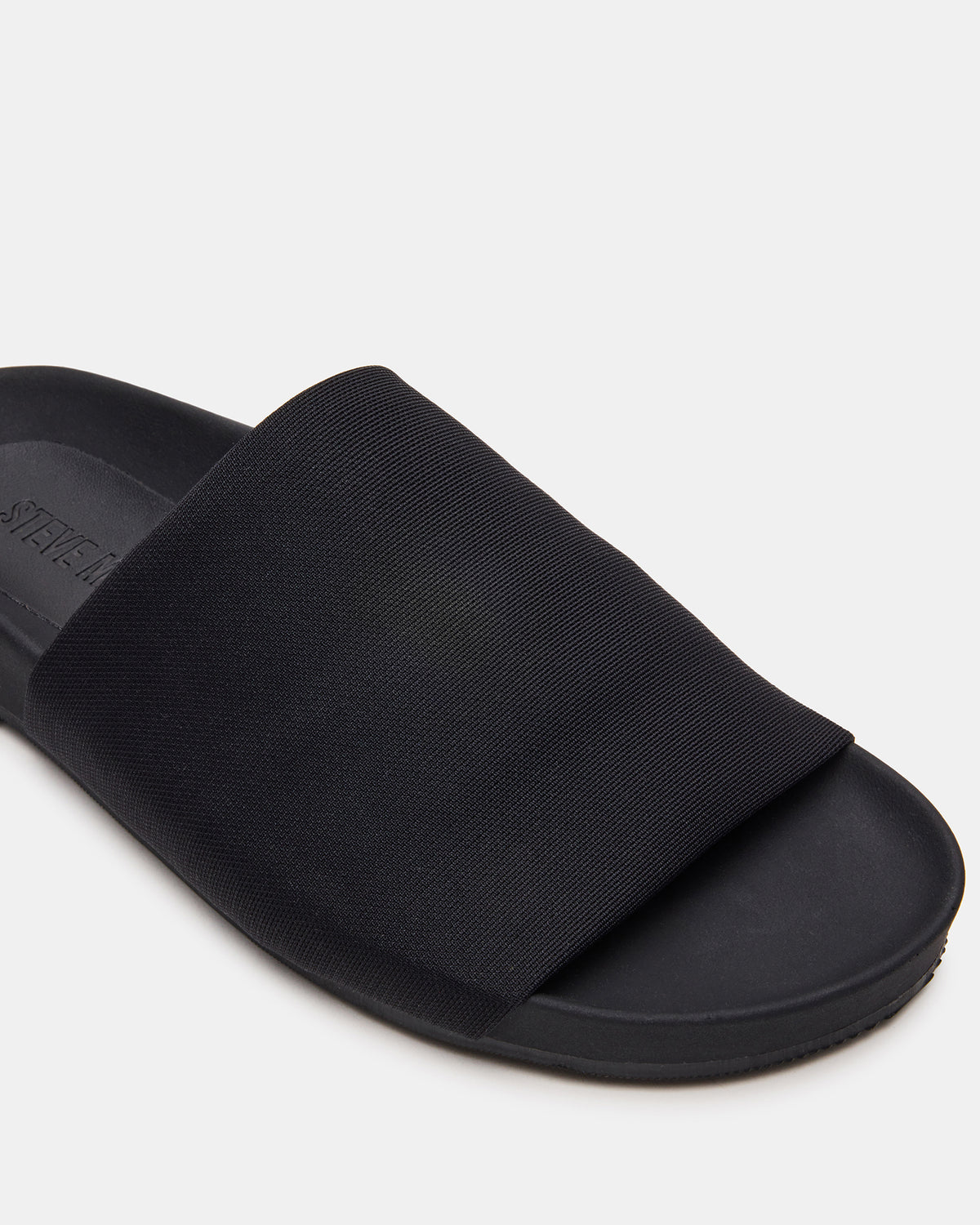 SANSA Black Flatform Footbed Slide Women's Sandal Steve Madden BLACK