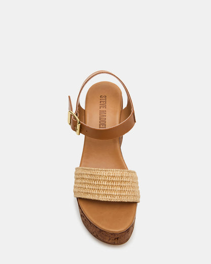 CABERNET Raffia Women's Platform Wedge Sandal Steve Madden RAFFIA