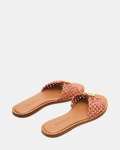 DIPSY Terracotta Conch Slide Rounded Toe Women's Sandal Steve Madden TERRACOTTA