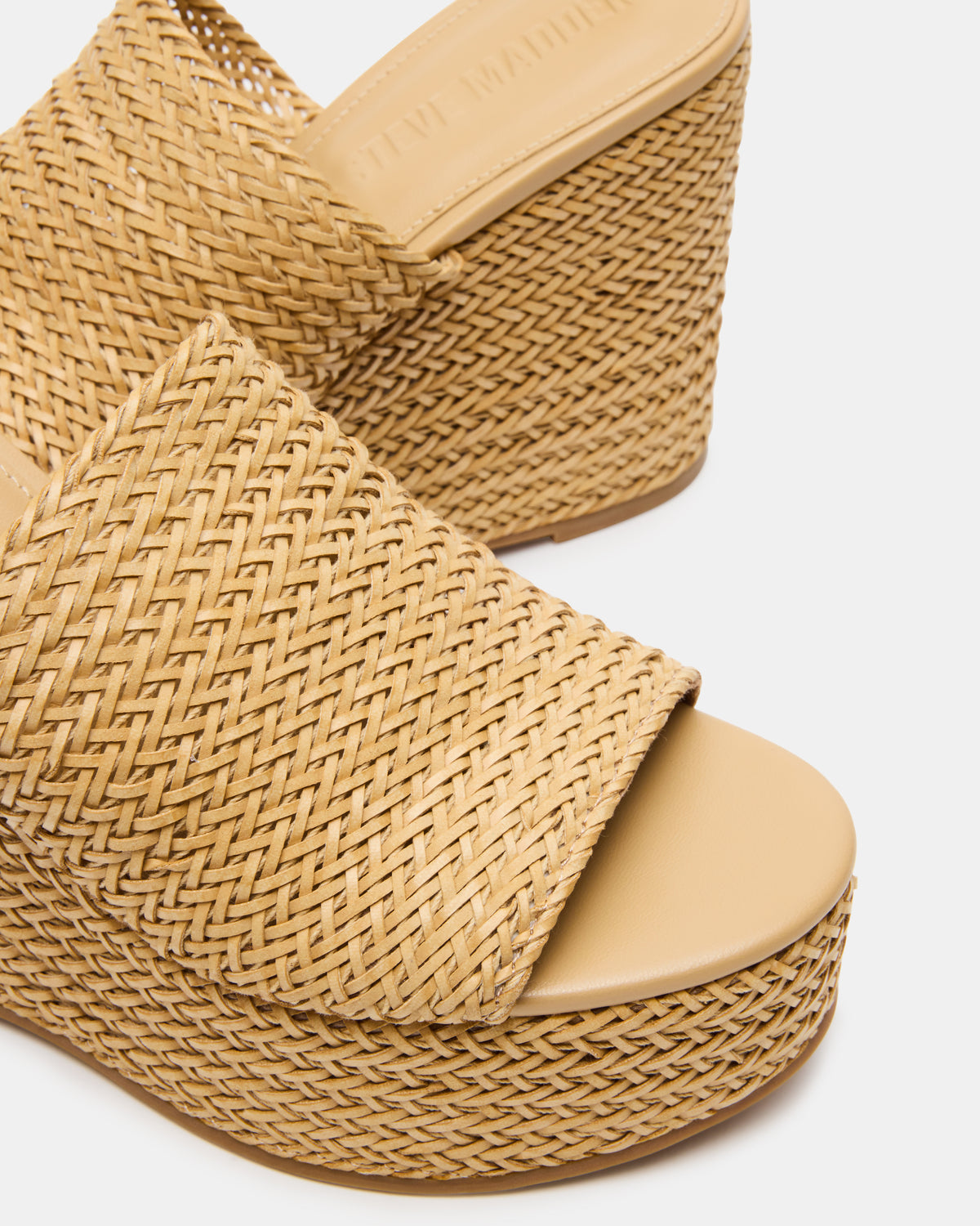 CASSI Natural Platform Raffia Wedge Women's Sandal Steve Madden NATURAL