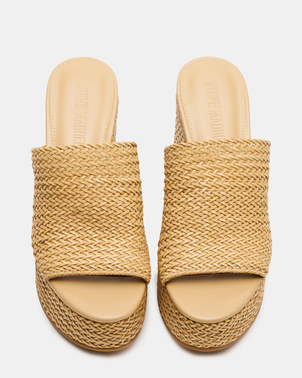 CASSI Natural Platform Raffia Wedge Women's Sandal Steve Madden NATURAL