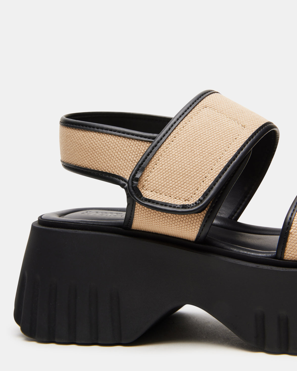 GROVER Black/Tan Women's Square-Toe Platform Sandal Steve Madden BLACK TAN