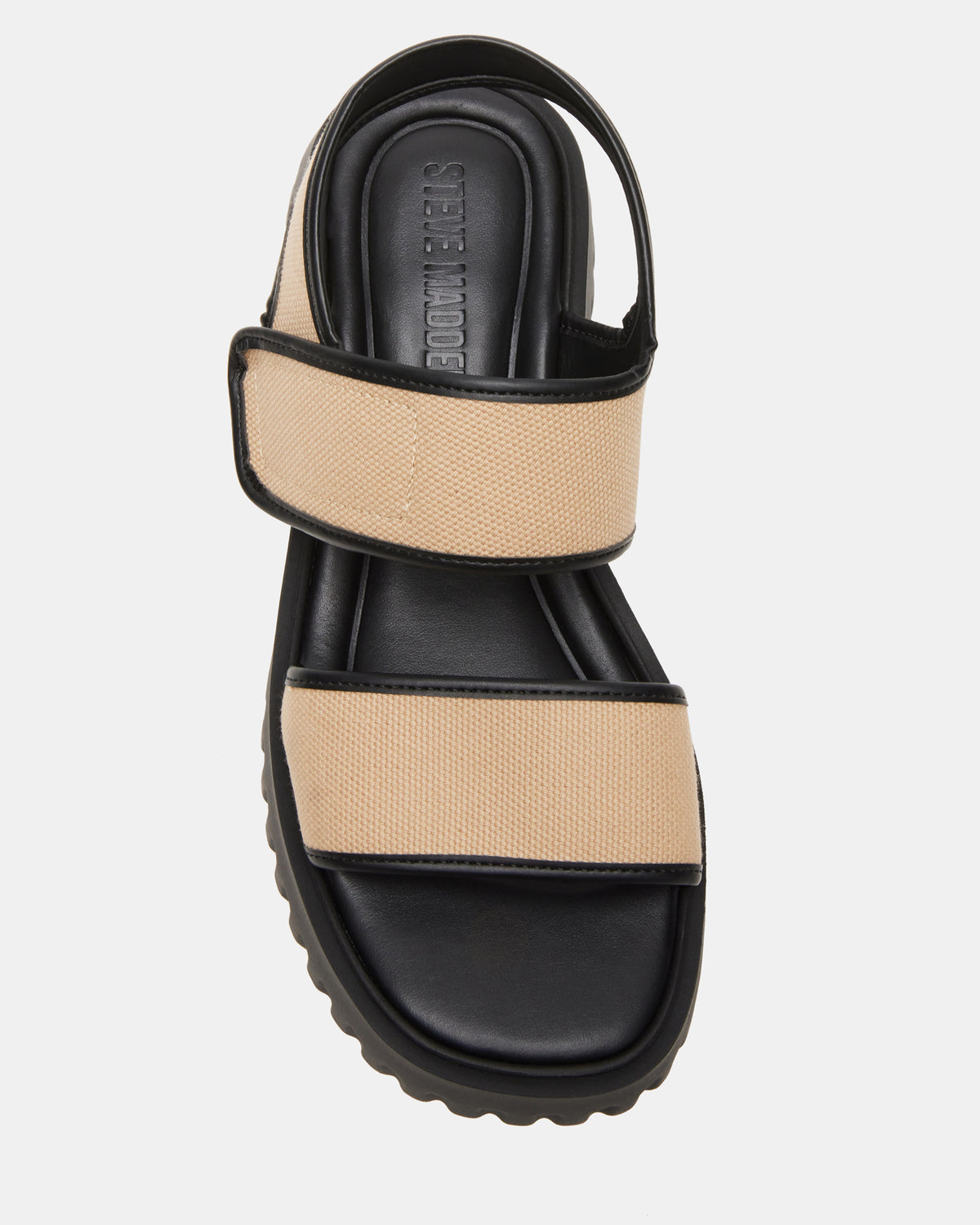 GROVER Black/Tan Women's Square-Toe Platform Sandal Steve Madden BLACK TAN