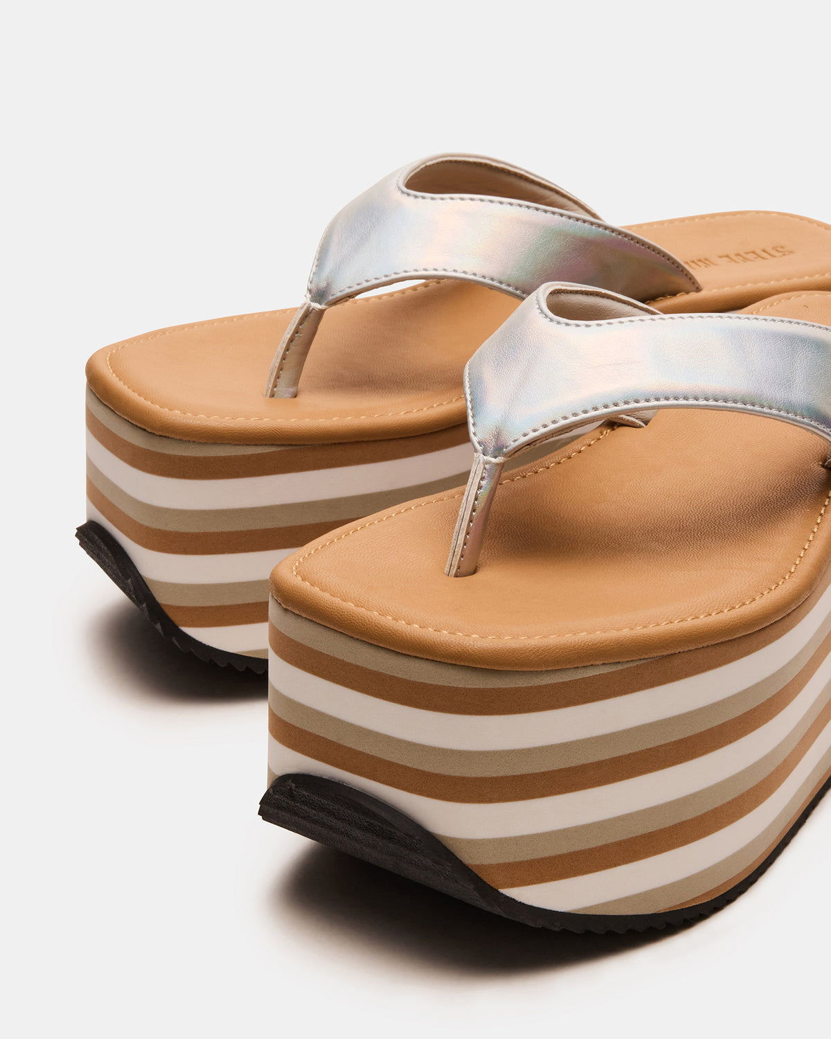 SEVILLA Natural Multi Thong Platform Chunky Flatform Square-Toe Women's Sandal Steve Madden NATURAL MULTI