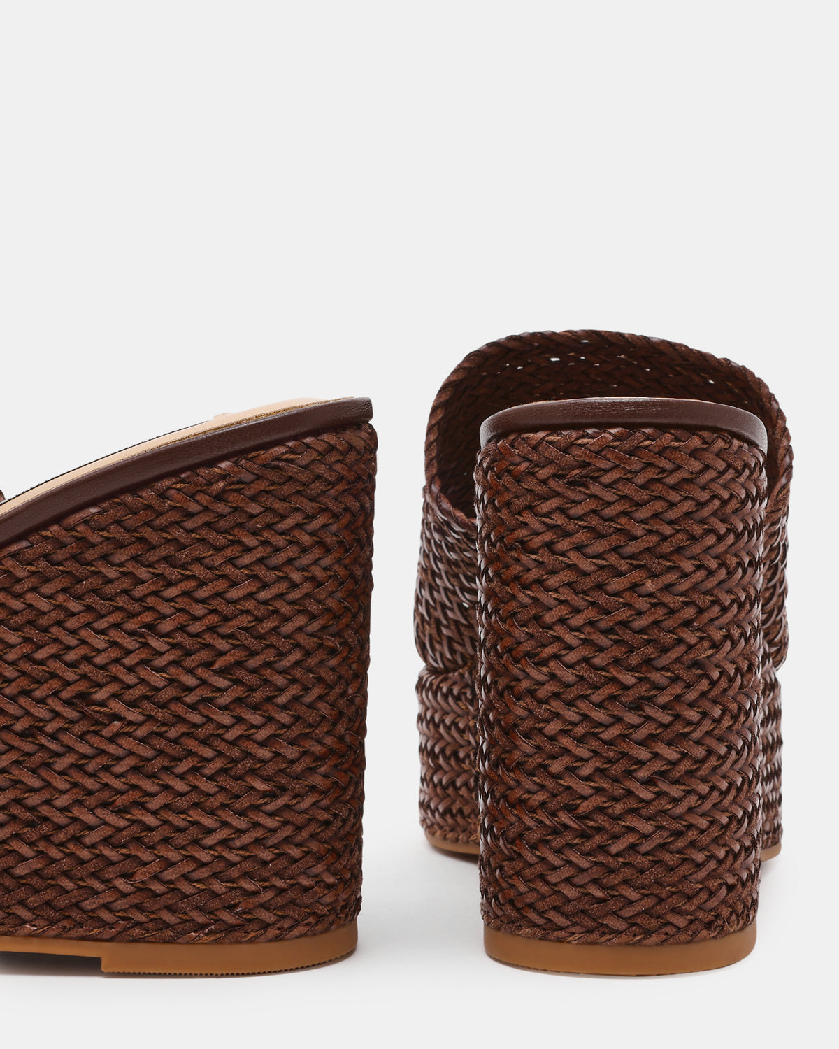 CASSI Brown Platform Raffia Wedge Women's Sandal Steve Madden BROWN