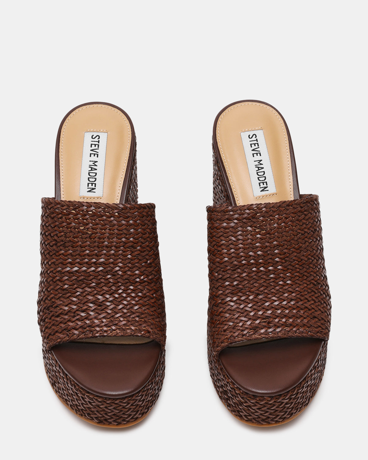 CASSI Brown Platform Raffia Wedge Women's Sandal Steve Madden BROWN