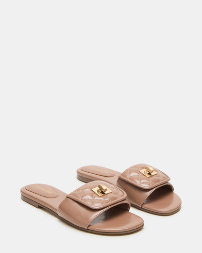 MORELAND Mocha Quilted Slide Women's Sandal Steve Madden MOCHA