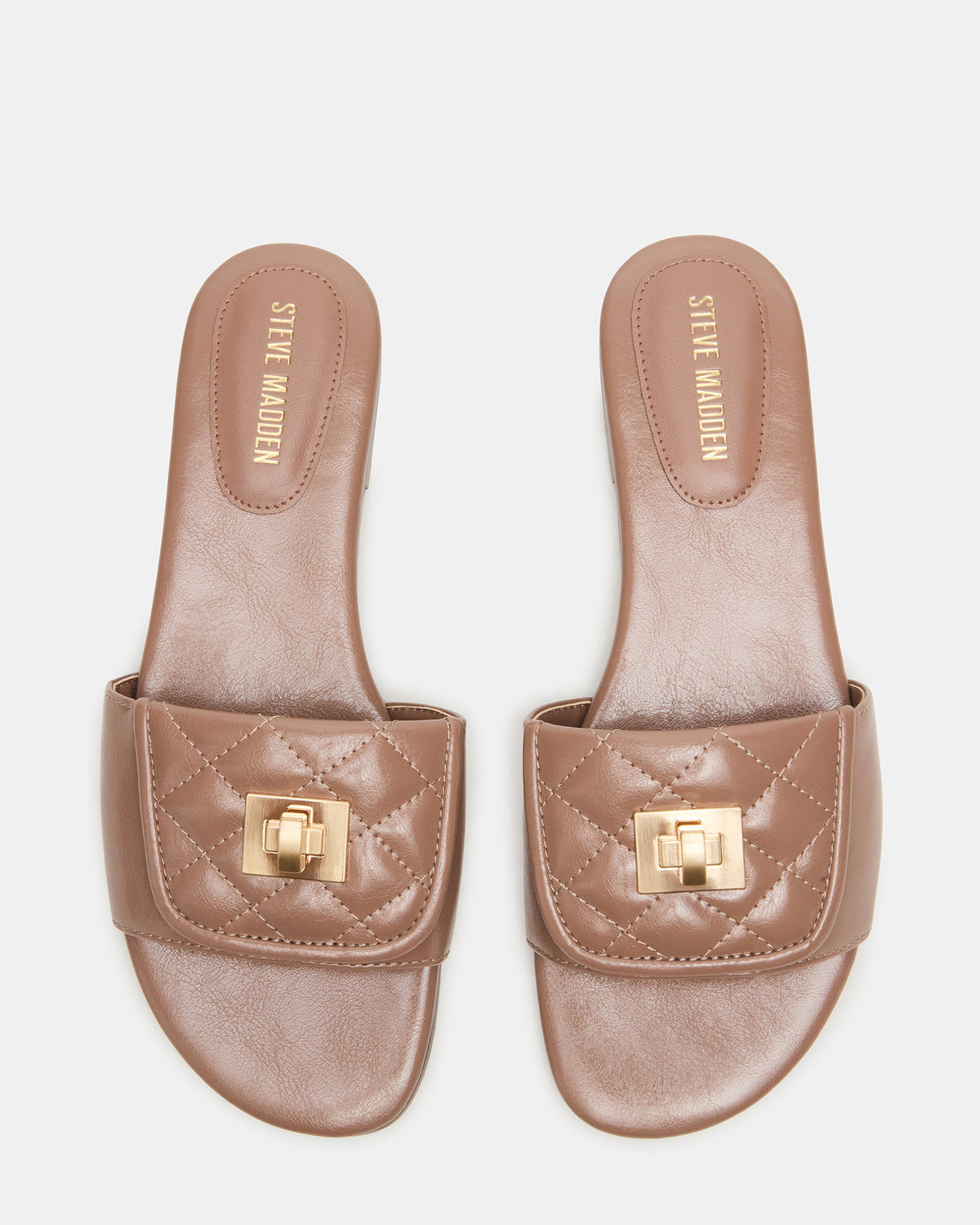 MORELAND Mocha Quilted Slide Women's Sandal Steve Madden MOCHA