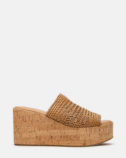 COASTAL Raffia Platform Wedge Mule Women's Sandal Steve Madden RAFFIA
