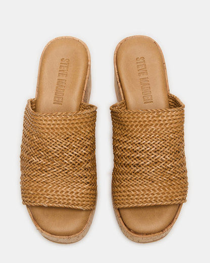 COASTAL Raffia Platform Wedge Mule Women's Sandal Steve Madden RAFFIA