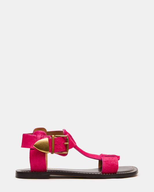 BRAZINN Hot Pink Strappy Flat Sandal Women's Sandal Steve Madden HOT PINK