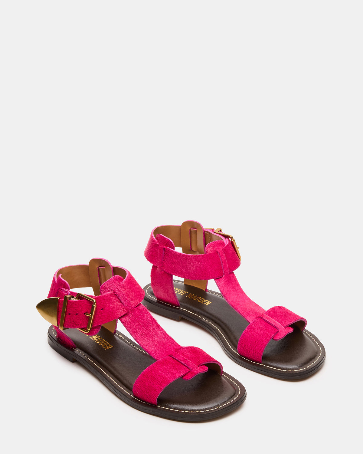 BRAZINN Hot Pink Strappy Flat Sandal Women's Sandal Steve Madden HOT PINK