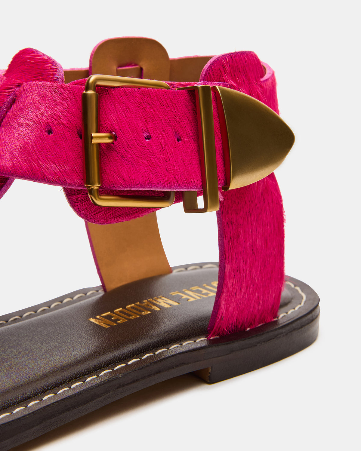 BRAZINN Hot Pink Strappy Flat Sandal Women's Sandal Steve Madden HOT PINK