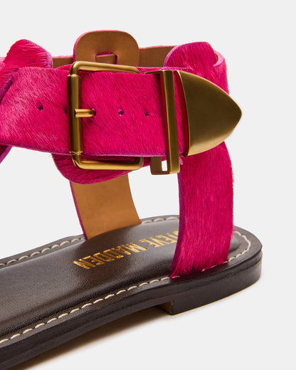 BRAZINN Hot Pink Strappy Flat Sandal Women's Sandal Steve Madden HOT PINK