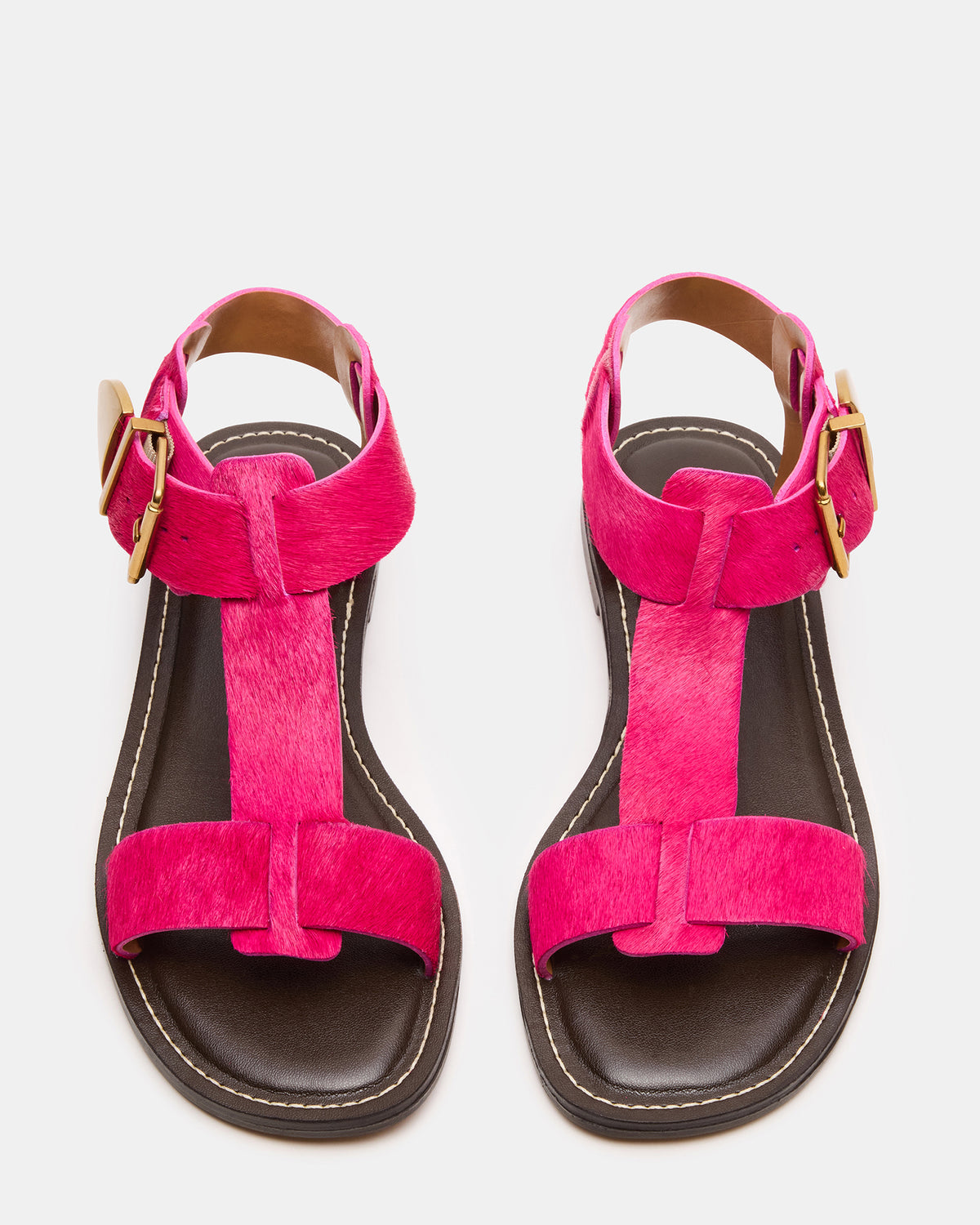 BRAZINN Hot Pink Strappy Flat Sandal Women's Sandal Steve Madden HOT PINK