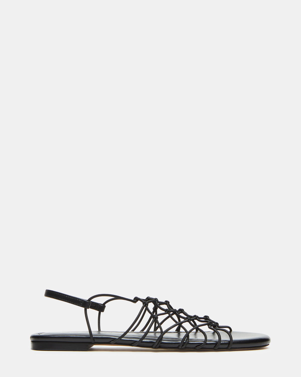 LIBRA Black Women's Strappy Flat Sandal Steve Madden BLACK