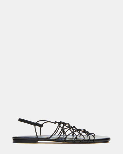 LIBRA Black Women's Strappy Flat Sandal Steve Madden BLACK