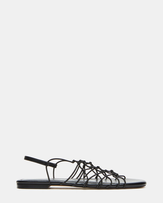 LIBRA Black Women's Strappy Flat Sandal Steve Madden BLACK