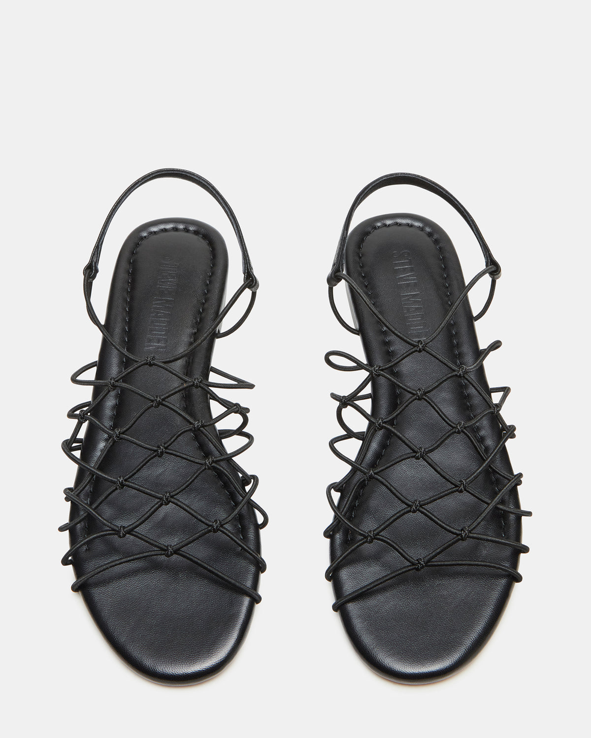 LIBRA Black Women's Strappy Flat Sandal Steve Madden BLACK