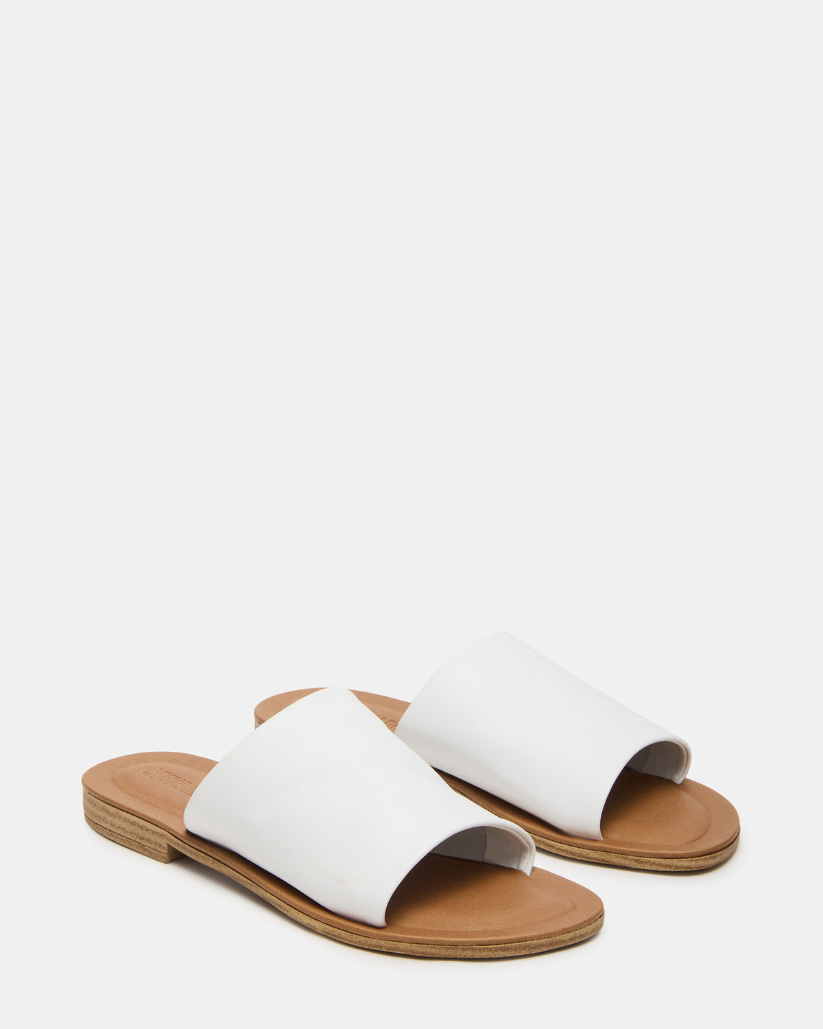 KIPP White Leather Slide Women's Sandal Steve Madden WHITE LEATHER