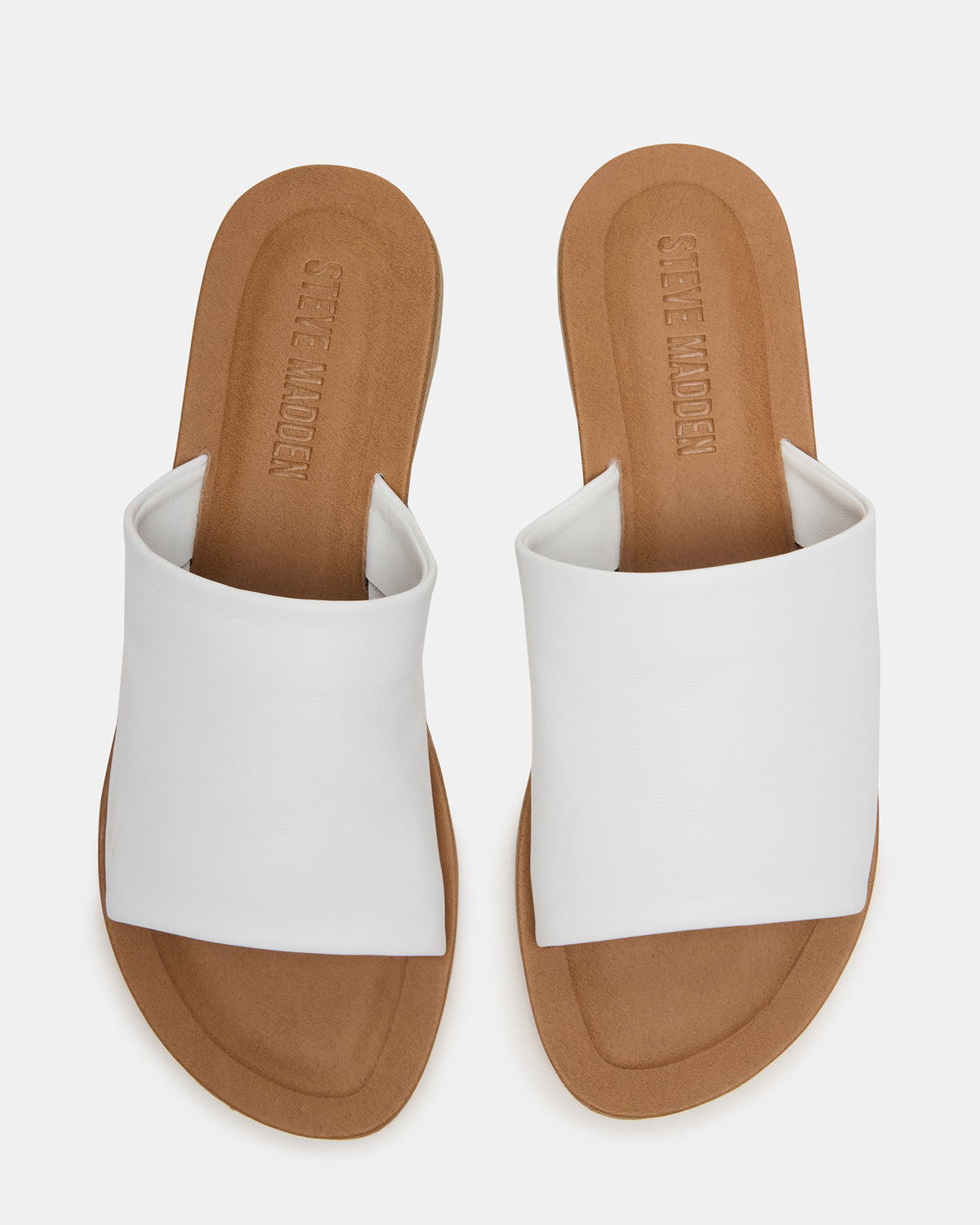 KIPP White Leather Slide Women's Sandal Steve Madden WHITE LEATHER