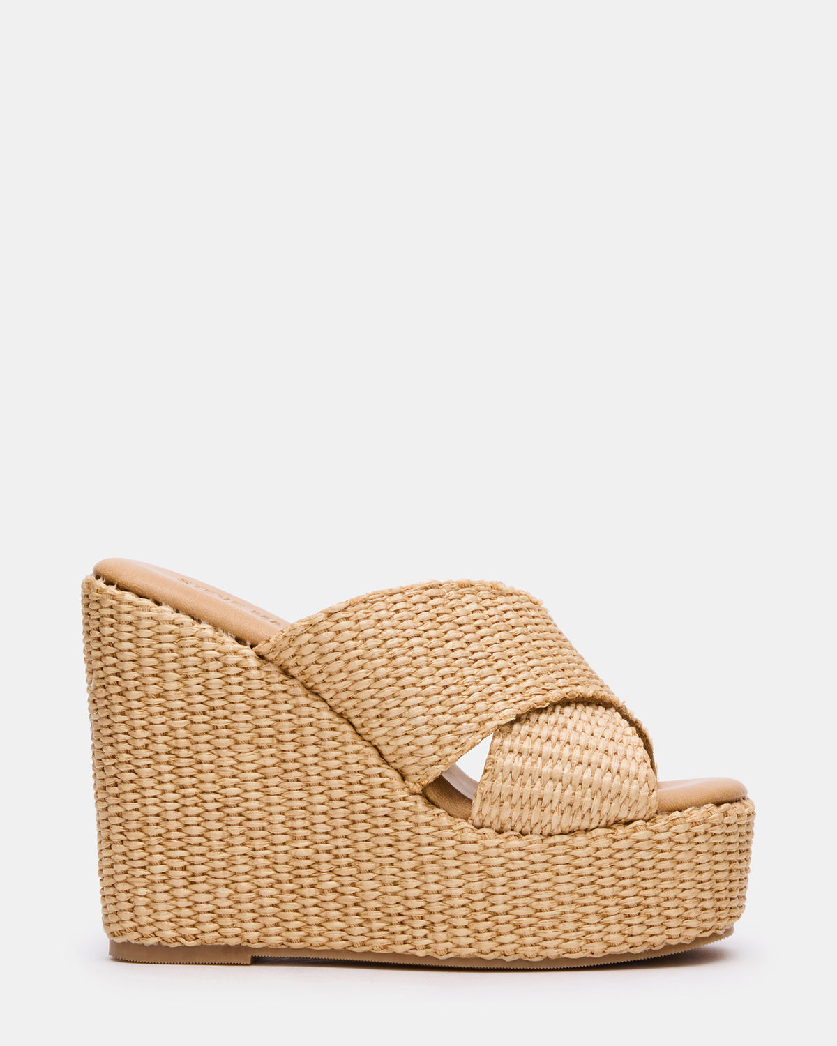 CERCEI Natural Raffia Platform Square-Toe Wedge Women's Sandal Steve Madden NAT RAFFIA