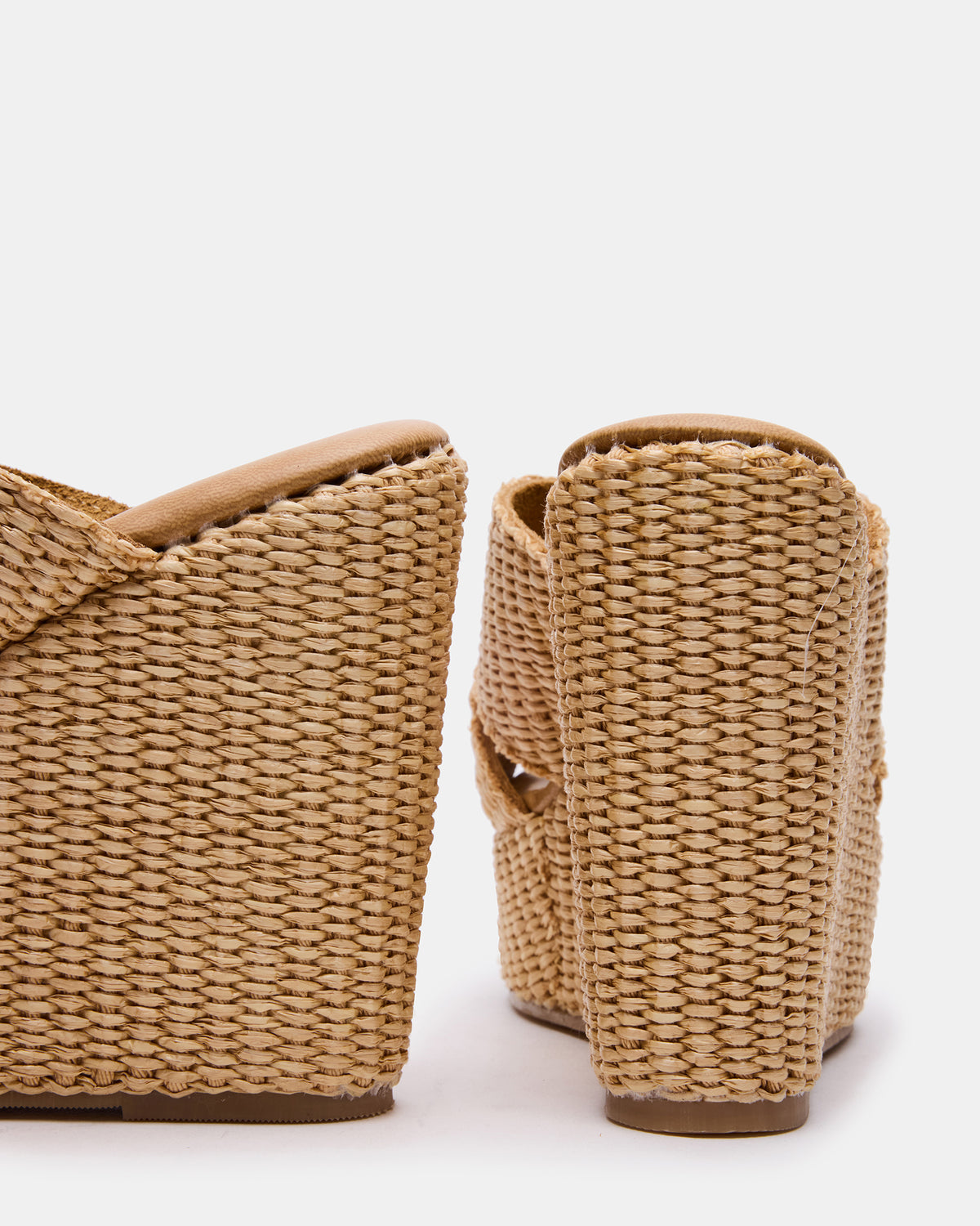 CERCEI Natural Raffia Platform Square-Toe Wedge Women's Sandal Steve Madden NAT RAFFIA