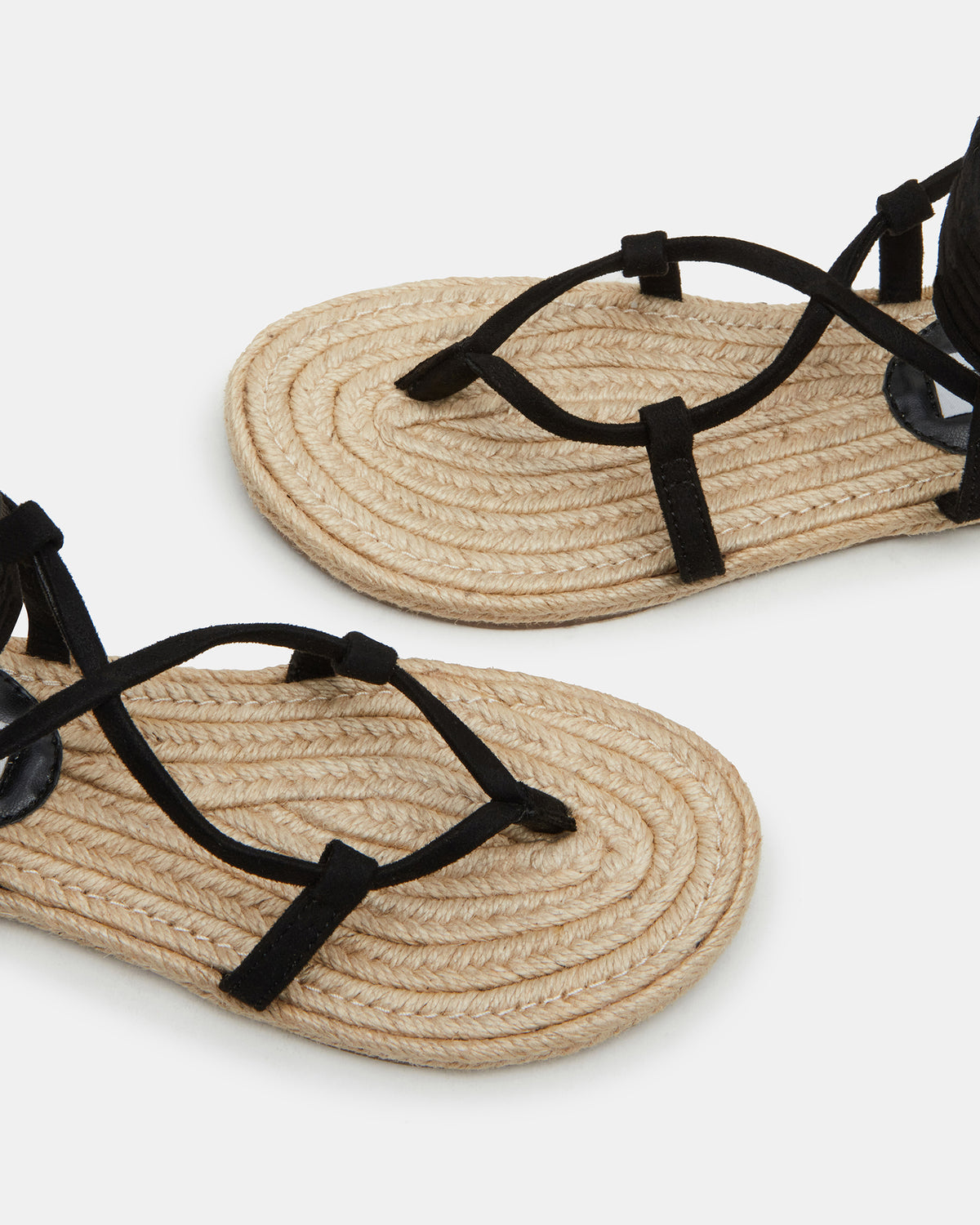 WADE Black Women's Strappy Lace-Up Espadrille Sandal Steve Madden BLACK