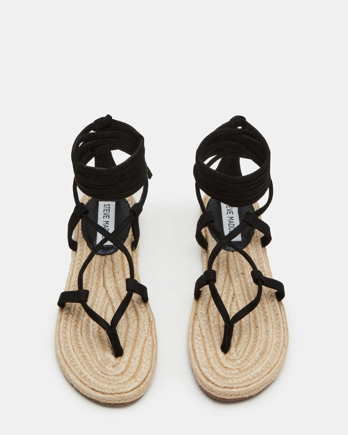 WADE Black Women's Strappy Lace-Up Espadrille Sandal Steve Madden BLACK