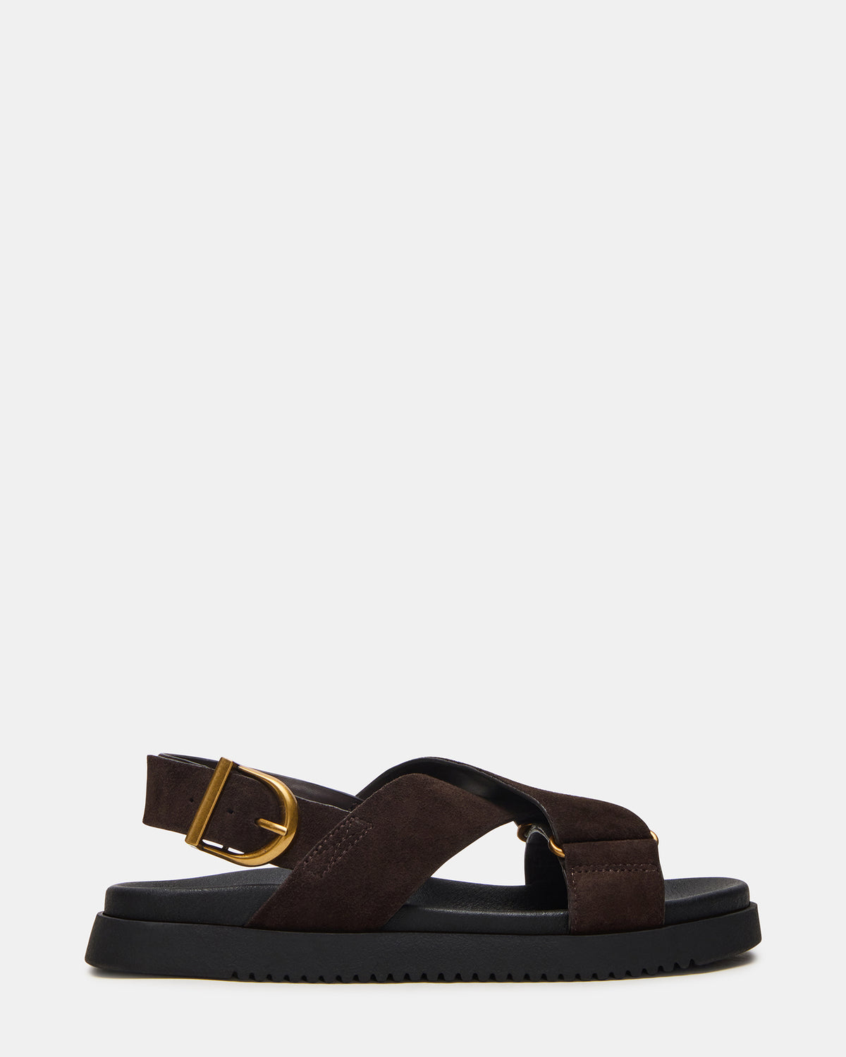DONELLI Brown Suede Strappy Footbed Women's Sandal Steve Madden BROWN SUEDE