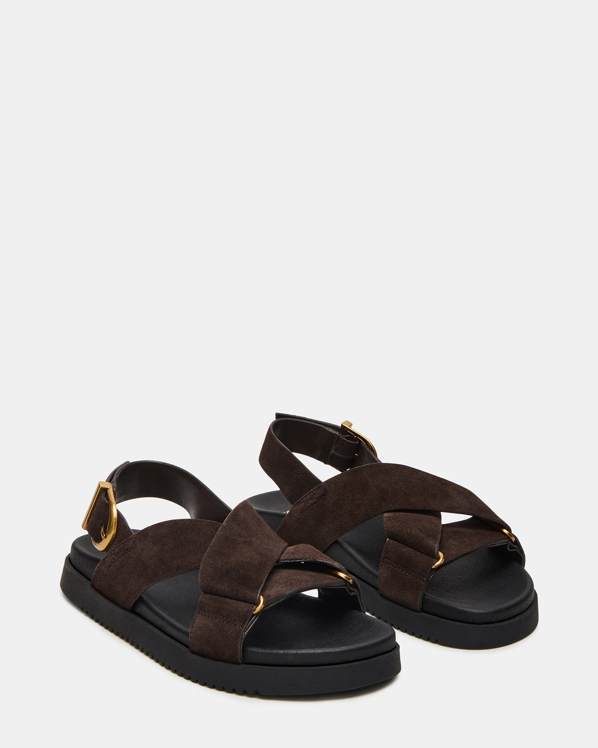 DONELLI Brown Suede Strappy Footbed Women's Sandal Steve Madden BROWN SUEDE