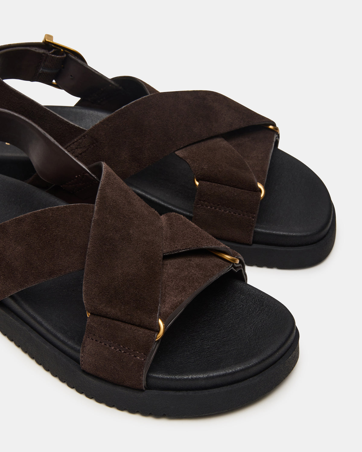 DONELLI Brown Suede Strappy Footbed Women's Sandal Steve Madden BROWN SUEDE