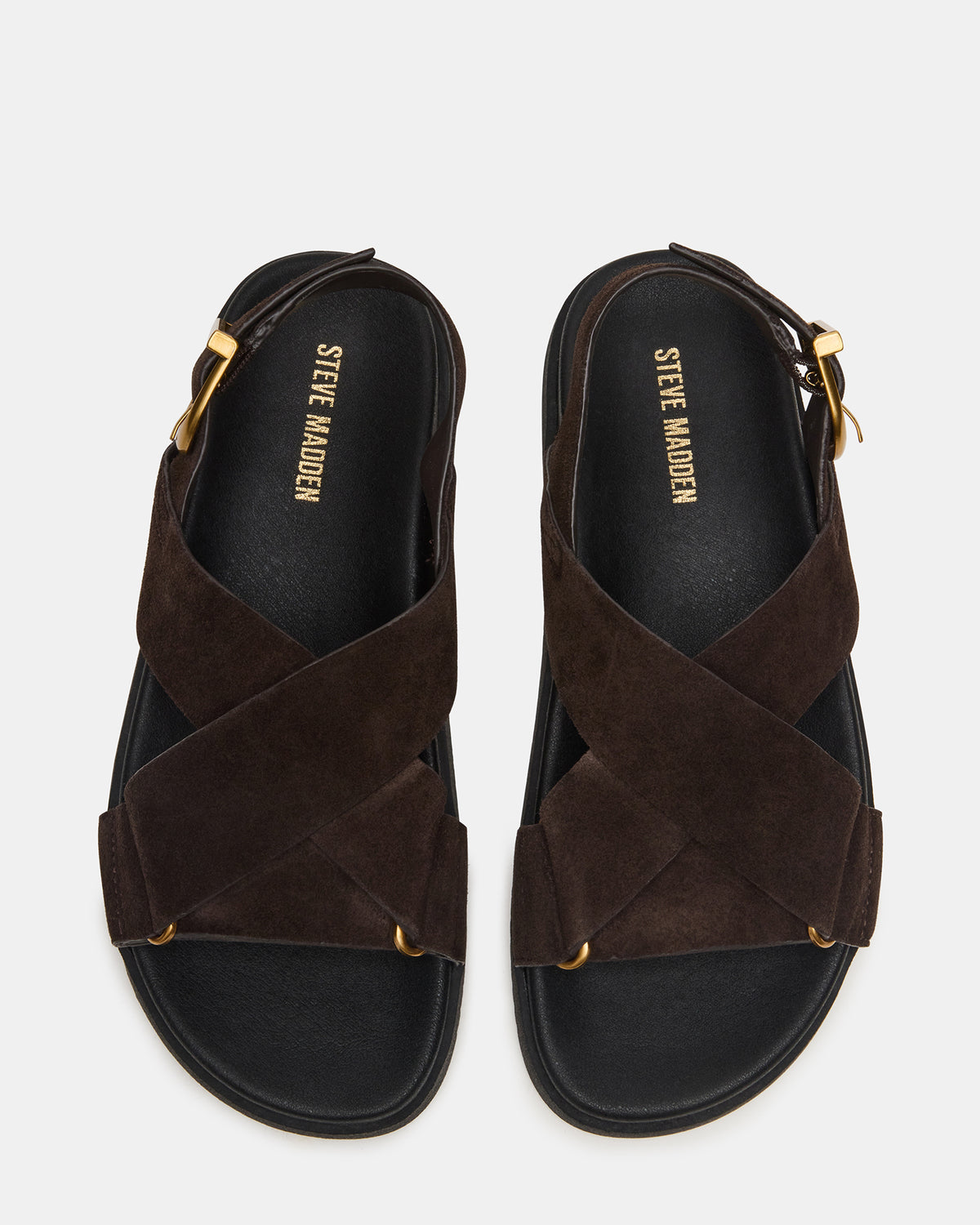 DONELLI Brown Suede Strappy Footbed Women's Sandal Steve Madden BROWN SUEDE