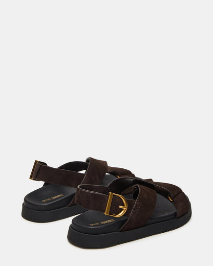 DONELLI Brown Suede Strappy Footbed Women's Sandal Steve Madden BROWN SUEDE