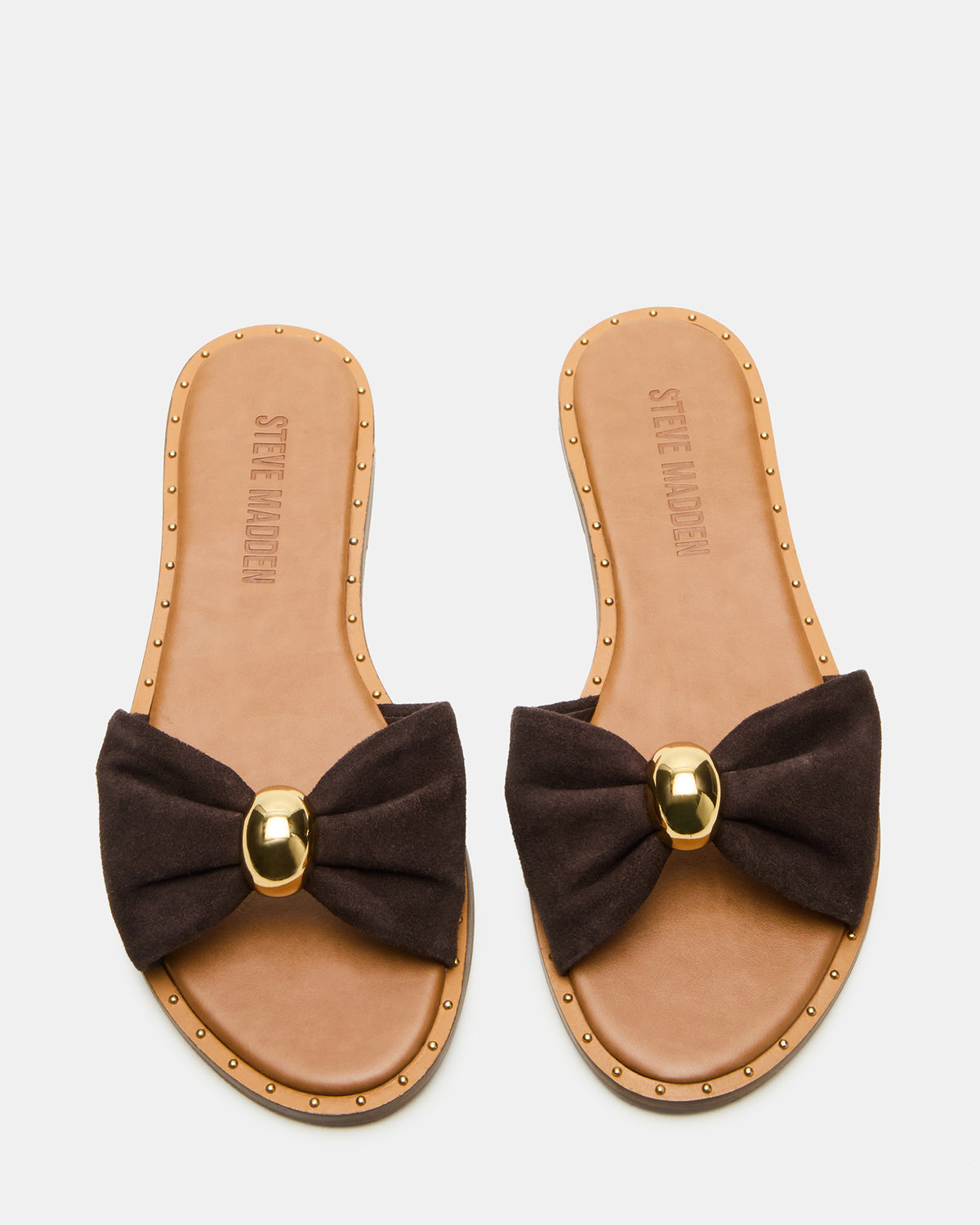 DIPSY Brown Suede Slide Rounded Toe Women's Sandal Steve Madden BROWN SUEDE